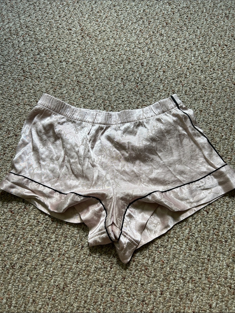 Victoria's Secret Blush Pink Lounge Shorts with Black Trim